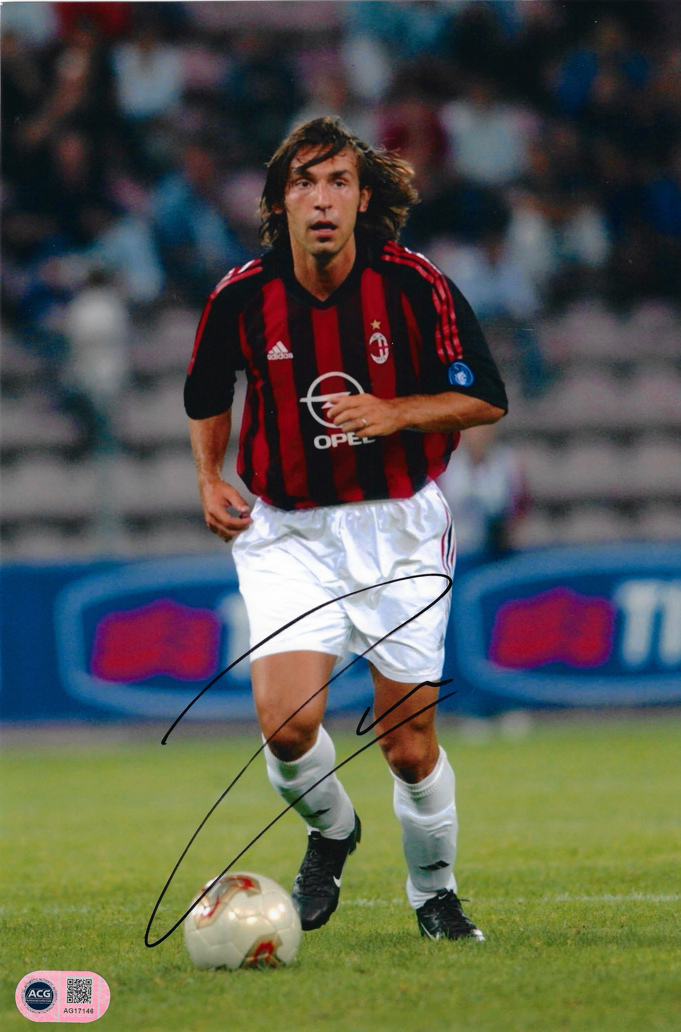 ANDREA PIRLO SIGNED AC MILAN LEGEND 12x8 PHOTO (ACG CERT AG17146)