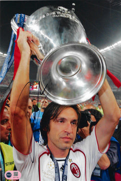 ANDREA PIRLO SIGNED AC MILAN UCL TROPHY 12x8 PHOTO (ACG CERT AG17145)-1