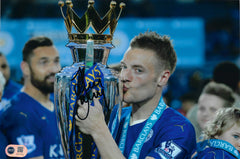 JAMIE VARDY SIGNED LEICESTER CITY PL CHAMPIONS 12X8 PHOTO (ACG CERT AG17172)-1