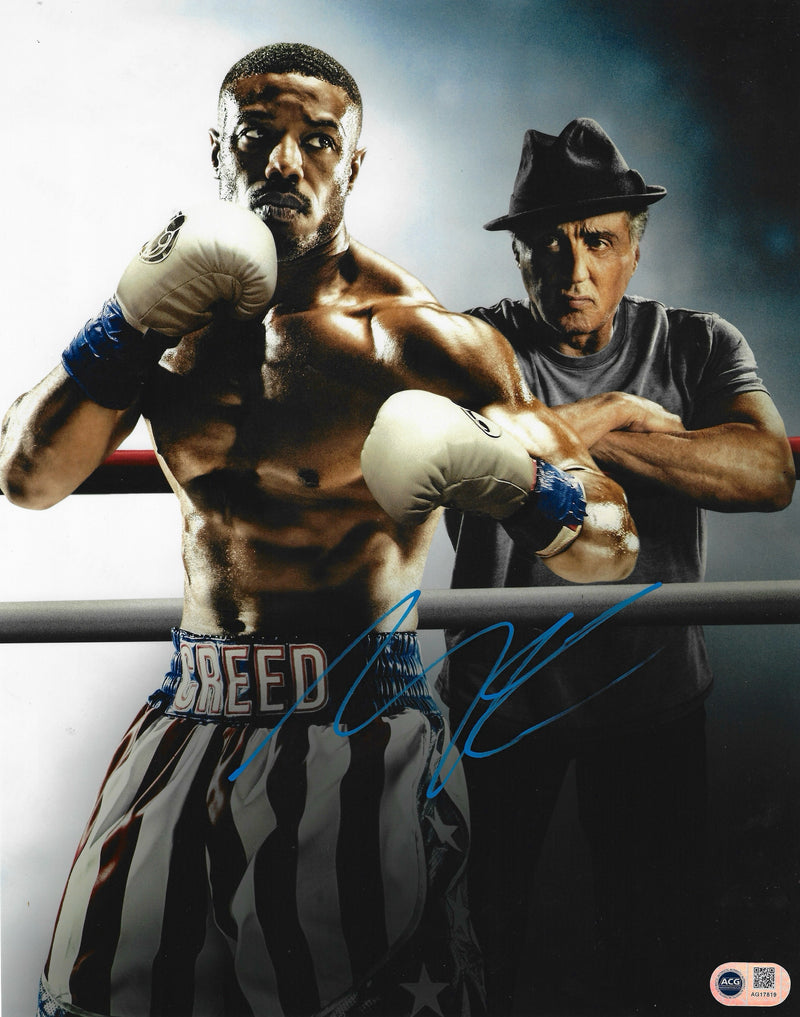 MICHAEL B JORDAN SIGNED ADONIS CREED 14x11 PHOTO (ACG CERT AG17819)-1
