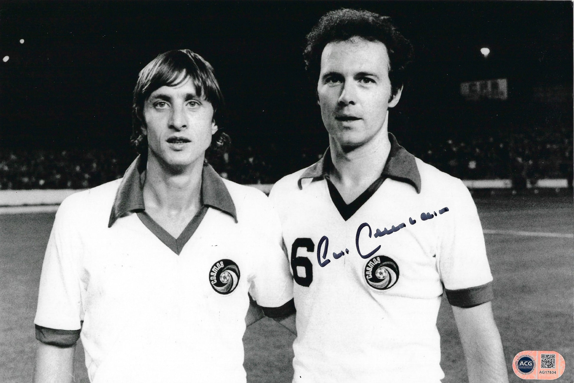 FRANZ BECKENBAUER SIGNED 12X8 FOOTBALL LEGEND PHOTO (ACG CERT AG17834)-1