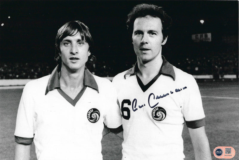 FRANZ BECKENBAUER SIGNED 12X8 FOOTBALL LEGEND PHOTO (ACG CERT AG17834)-1