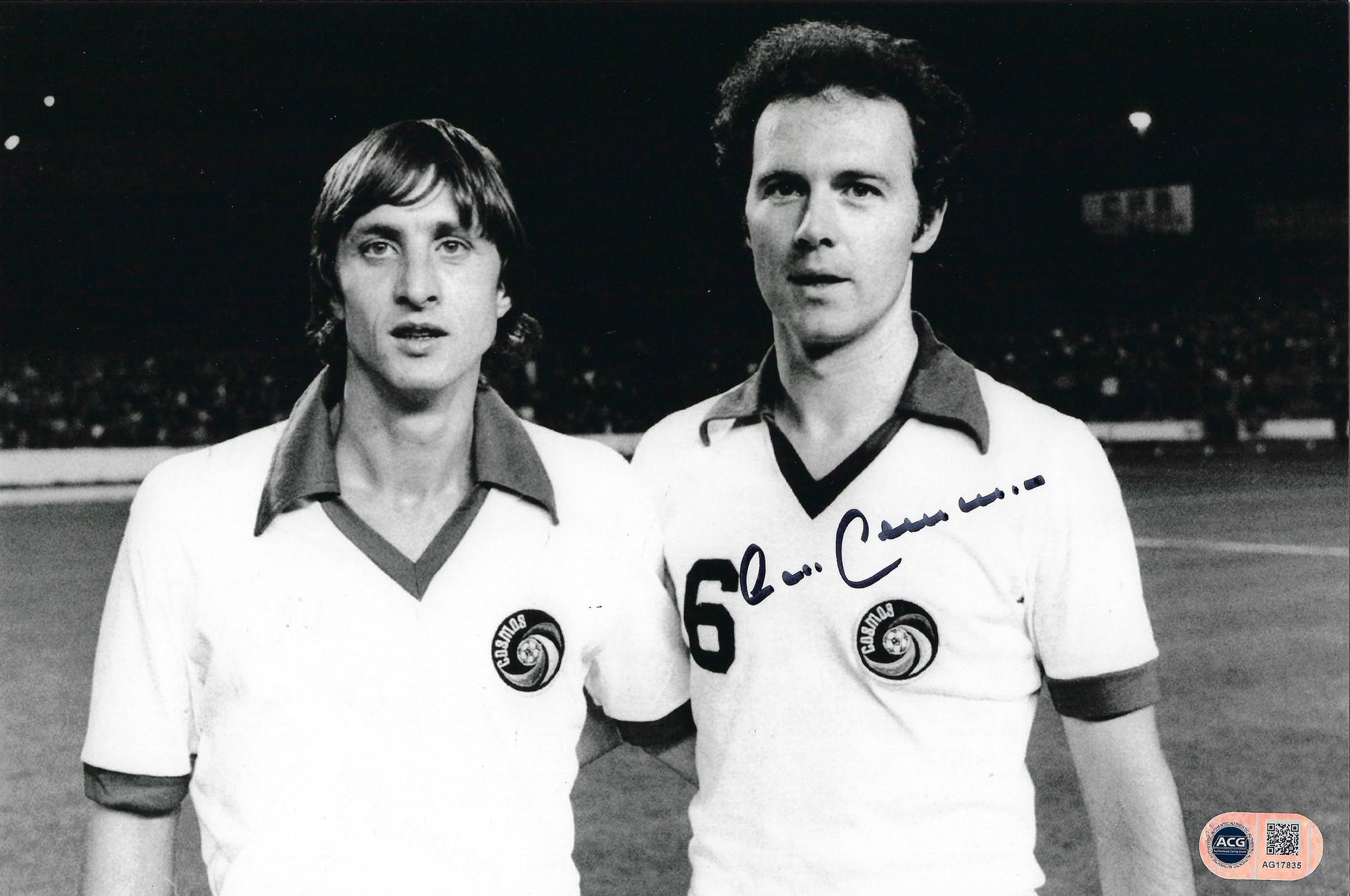 FRANZ BECKENBAUER SIGNED 12X8 FOOTBALL LEGEND PHOTO (ACG CERT AG17835)-1