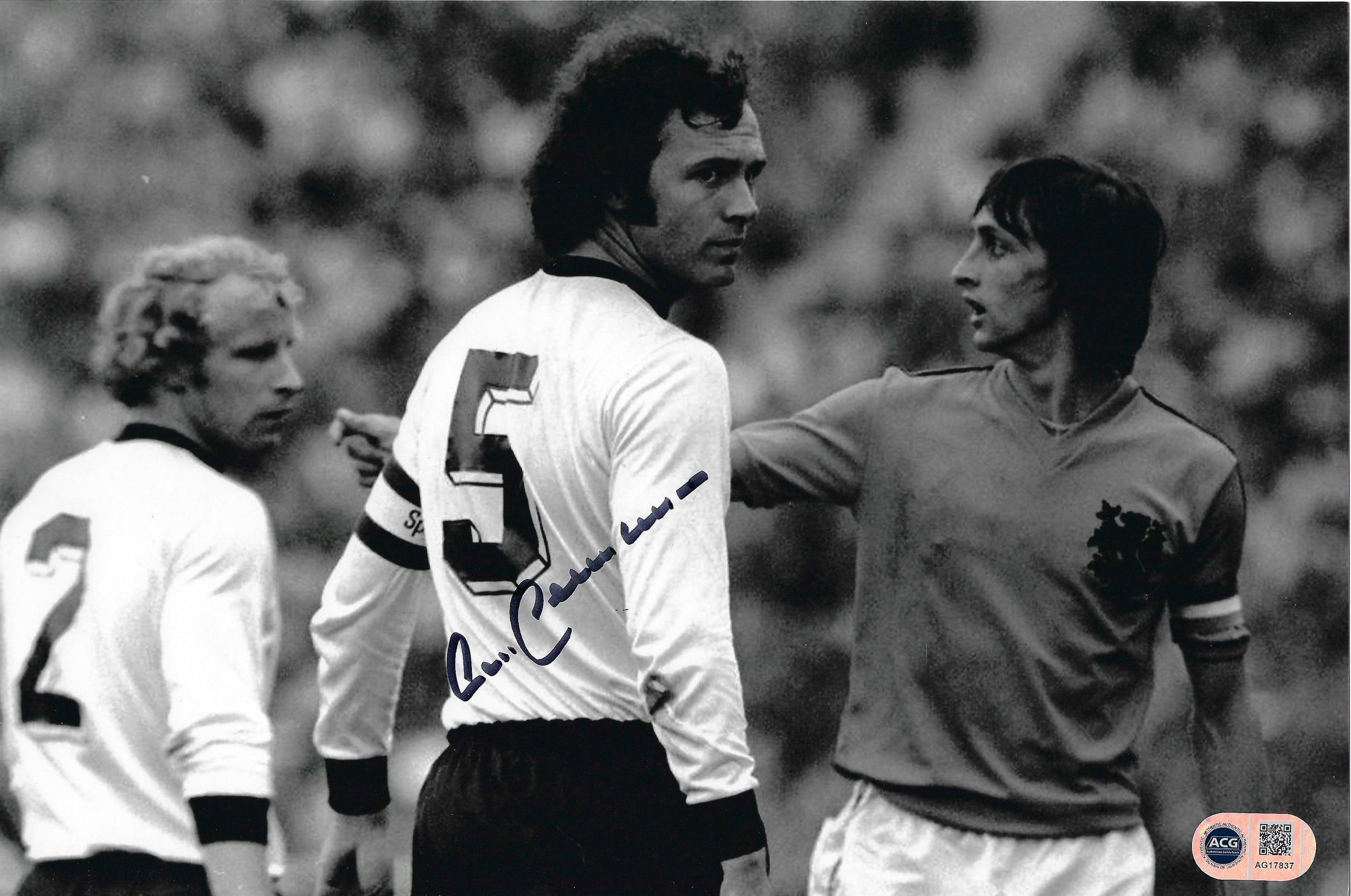FRANZ BECKENBAUER SIGNED 12X8 FOOTBALL LEGEND PHOTO (ACG CERT AG17837)