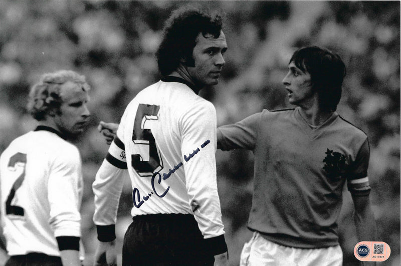 FRANZ BECKENBAUER SIGNED 12X8 FOOTBALL LEGEND PHOTO (ACG CERT AG17837)-1