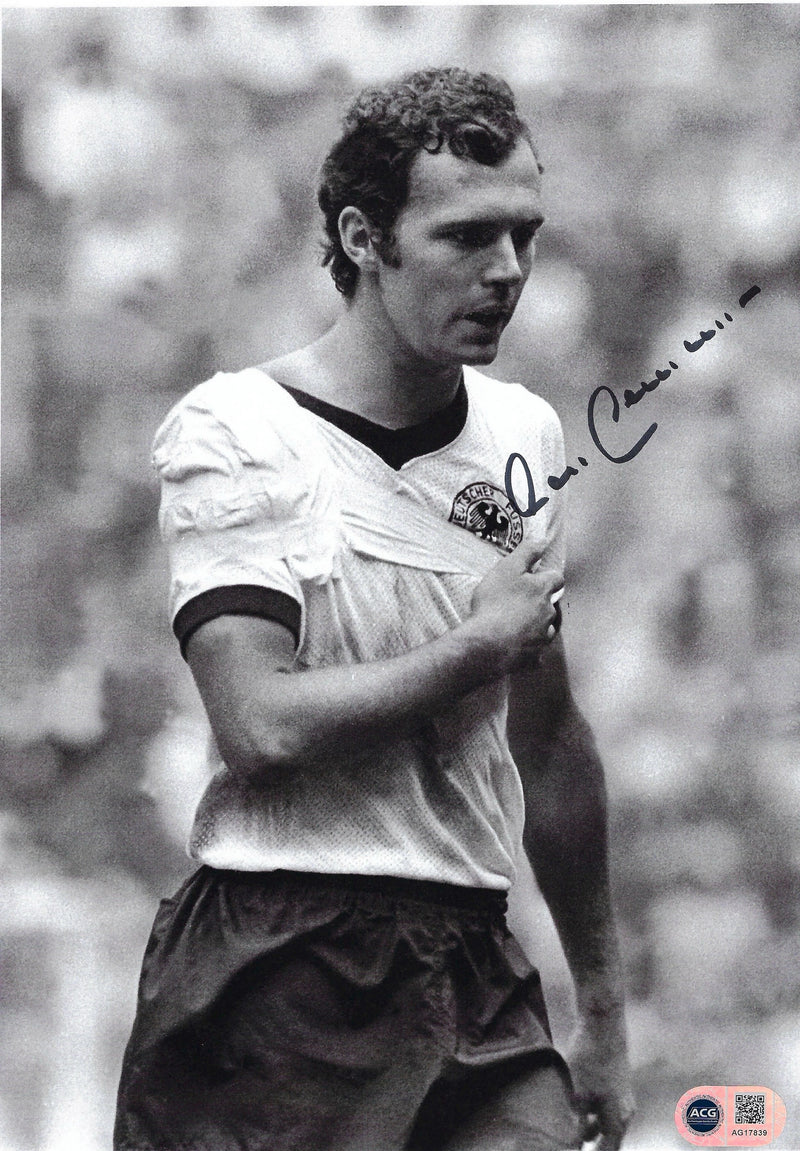 FRANZ BECKENBAUER SIGNED 12X8 FOOTBALL LEGEND PHOTO (ACG CERT AG17839)-1