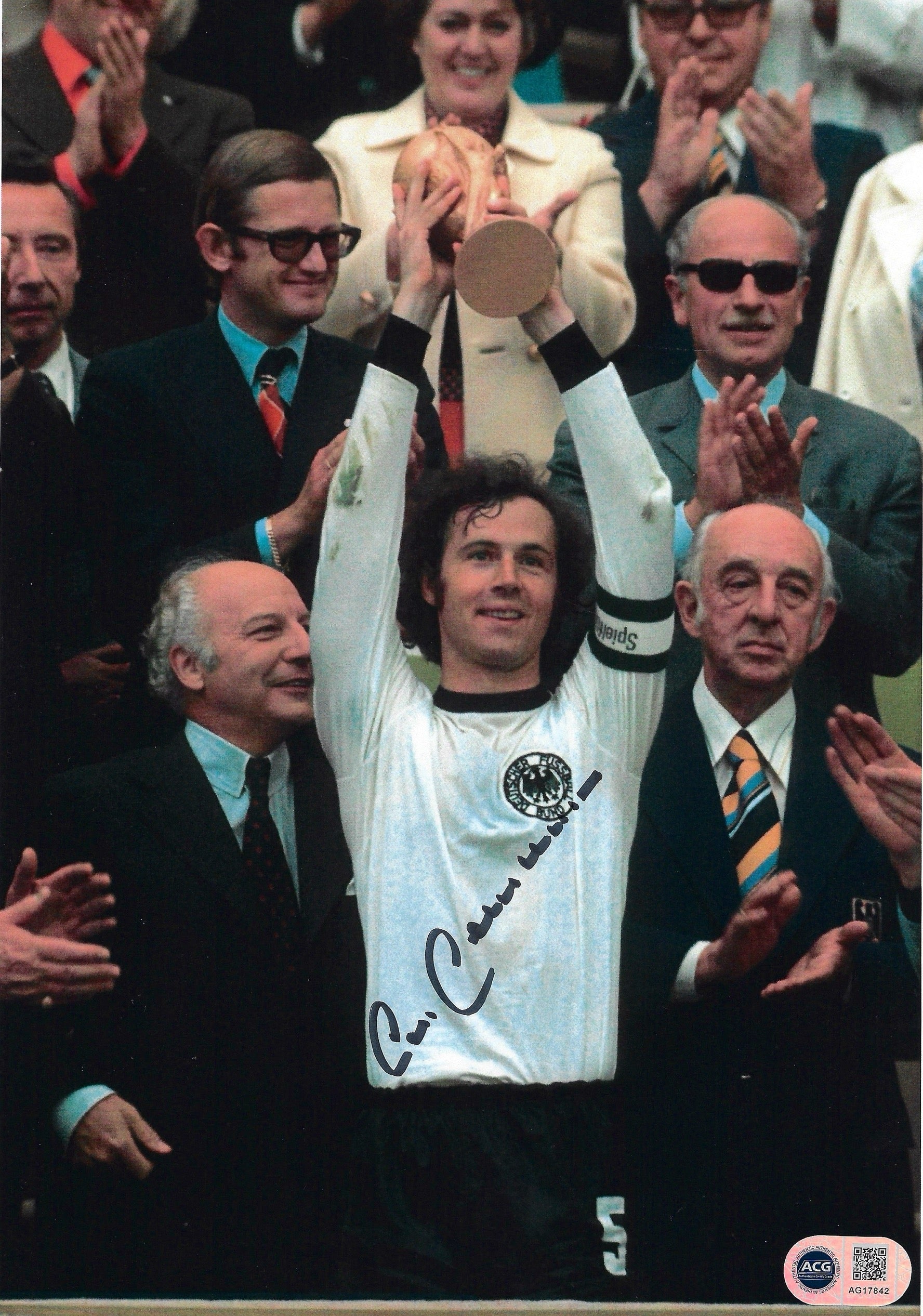 FRANZ BECKENBAUER SIGNED 12X8 FOOTBALL LEGEND PHOTO (ACG CERT AG17842)
