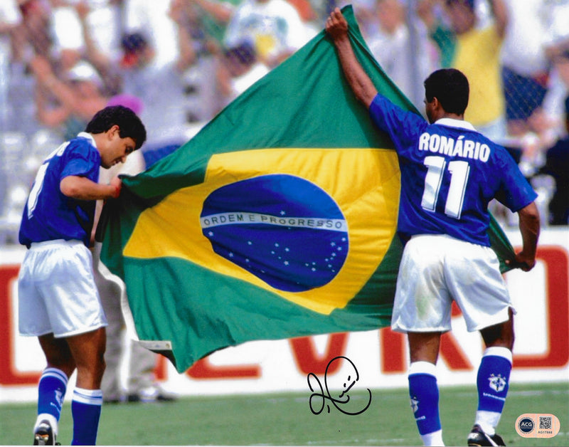 ROMARIO SIGNED BRAZIL WORLD CUP 1994 14X11 PHOTOGRAPH (ACG CERT AG17888)-1