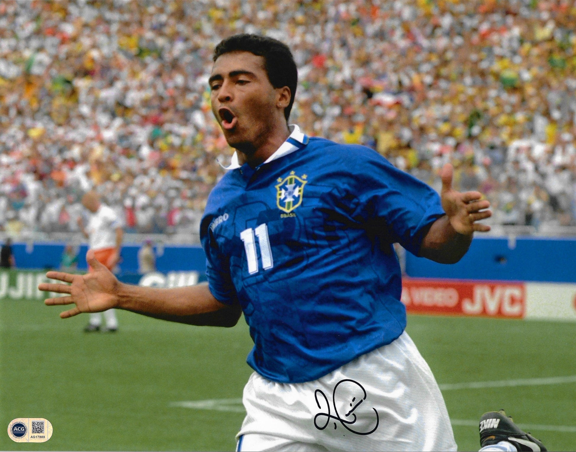 ROMARIO SIGNED BRAZIL WORLD CUP 1994 14X11 PHOTOGRAPH (ACG CERT AG17889)-1