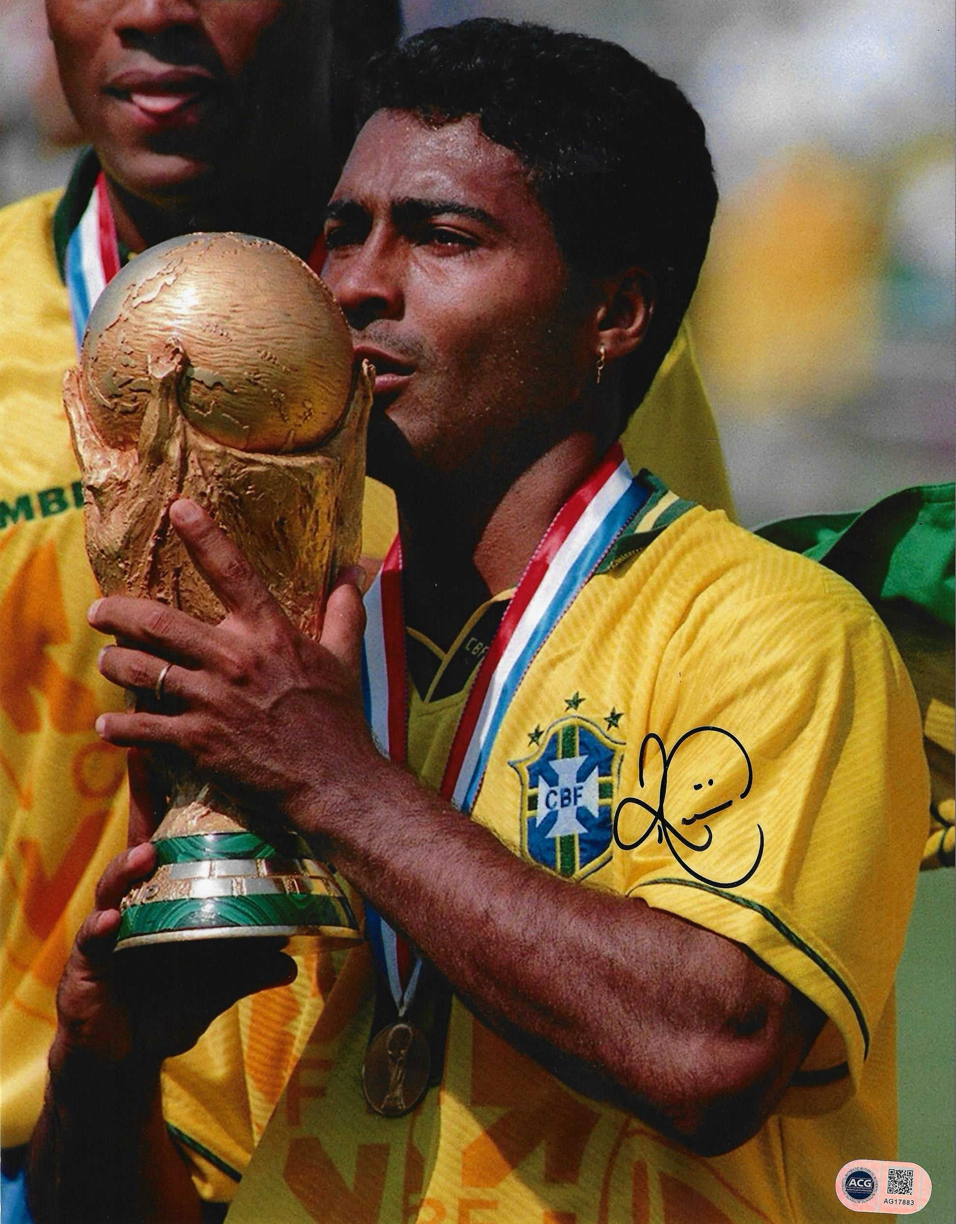 ROMARIO SIGNED BRAZIL WORLD CUP 1994 14X11 PHOTOGRAPH (ACG CERT AG17883)-1