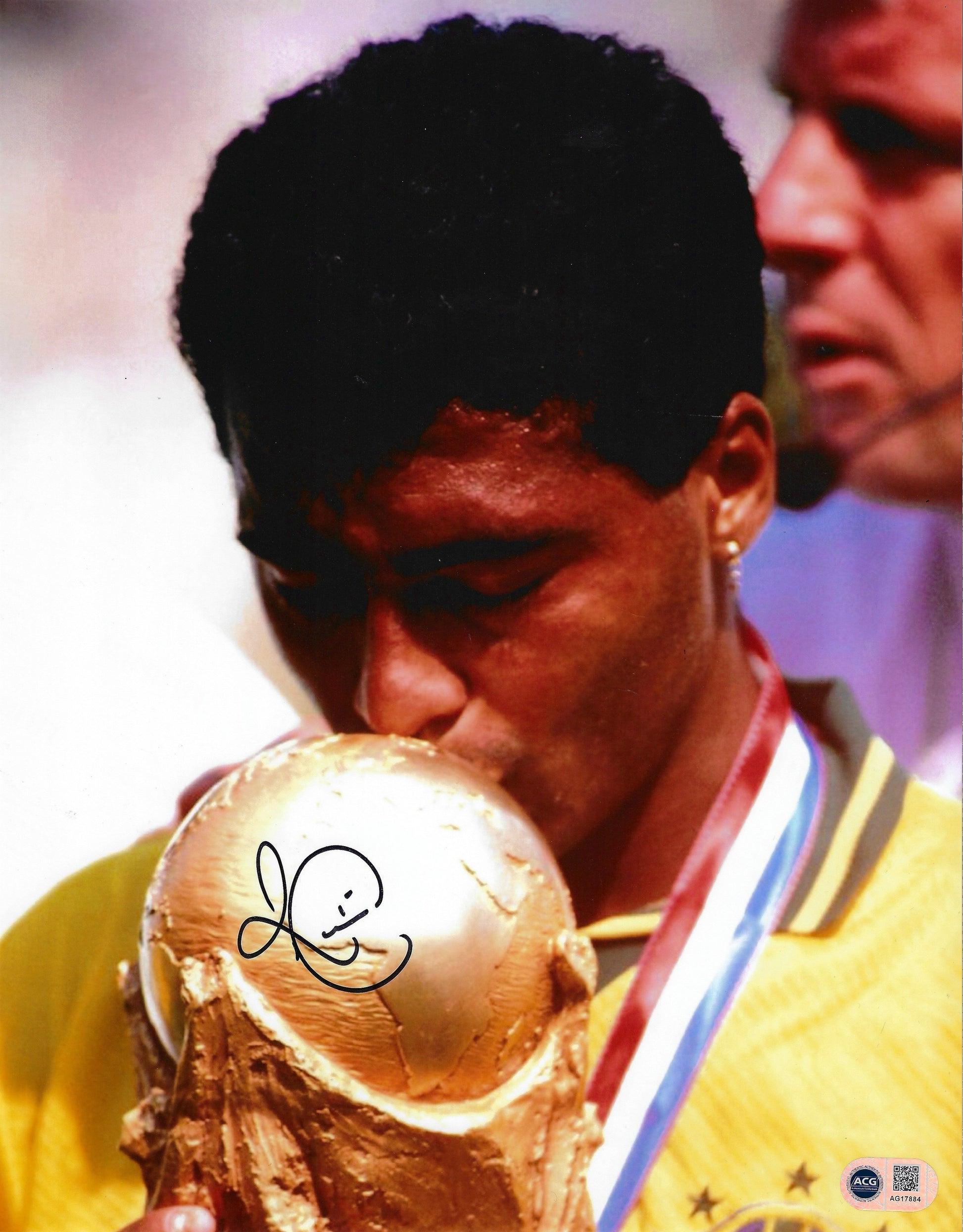 ROMARIO SIGNED BRAZIL WORLD CUP 1994 14X11 PHOTOGRAPH (ACG CERT AG17884)-1