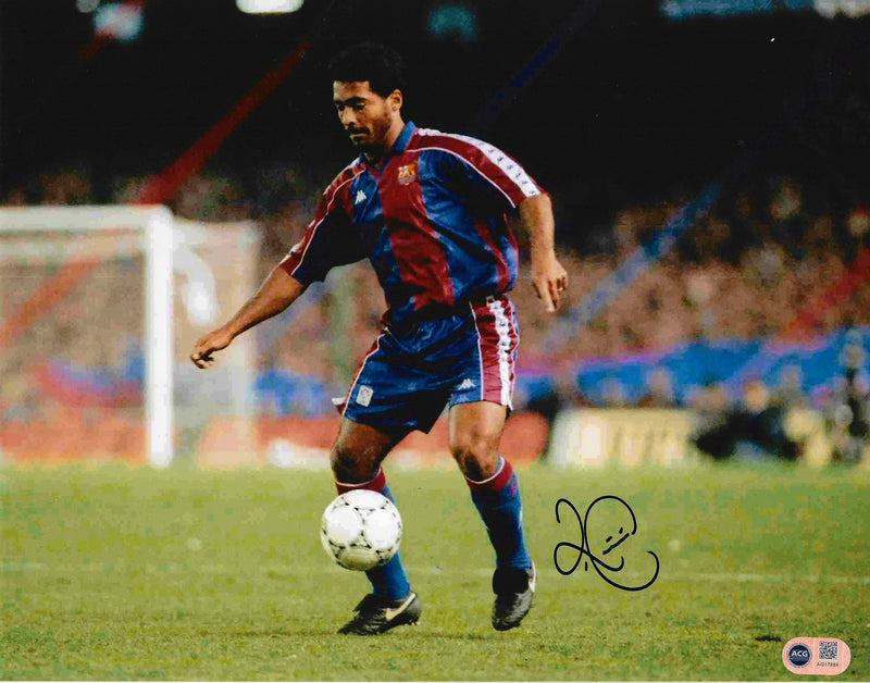 ROMARIO SIGNED FC BARCELONA 1994 14X11 PHOTOGRAPH (ACG CERT AG17886)-1