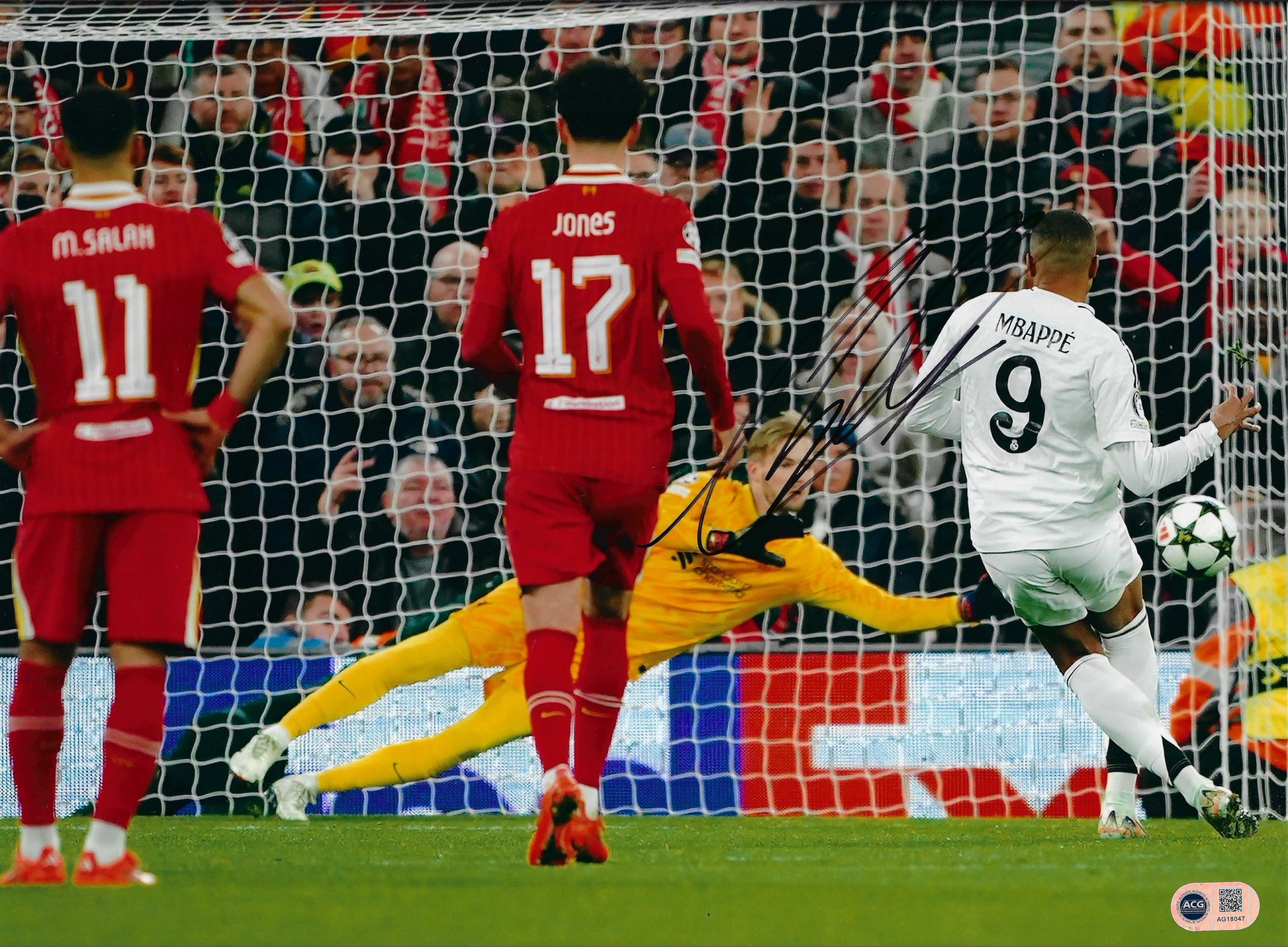 CAOIMHIN KELLEHER SIGNED LIVERPOOL MBAPPE PEN SAVE 16X12 PHOTO (ACG CERT AG18047)-1