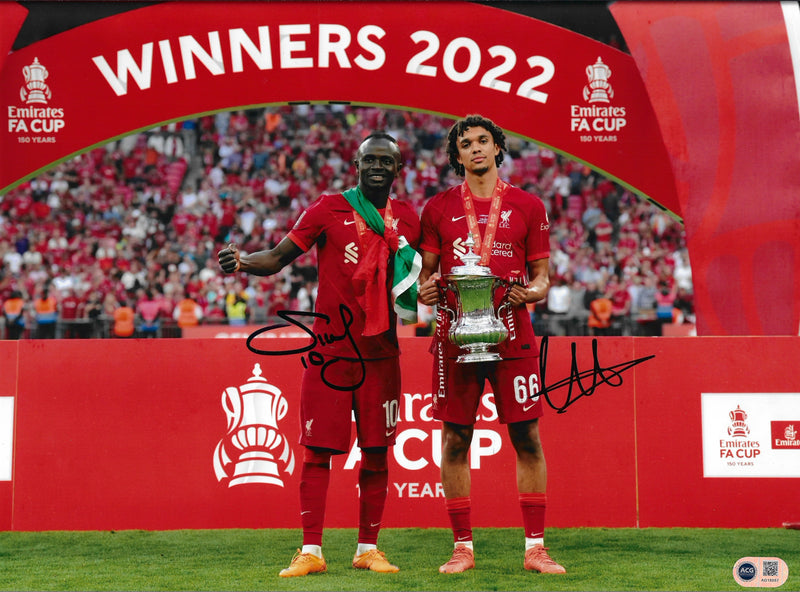 TRENT ALEXANDER-ARNOLD & SADIO MANE SIGNED LFC FA CUP 16x12 (ACG CERT AG18057)-1