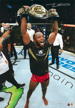 LEON ROCKY EDWARDS SIGNED UFC CHAMPION 16X12 PHOTO (ACG CERT AG18066)-1