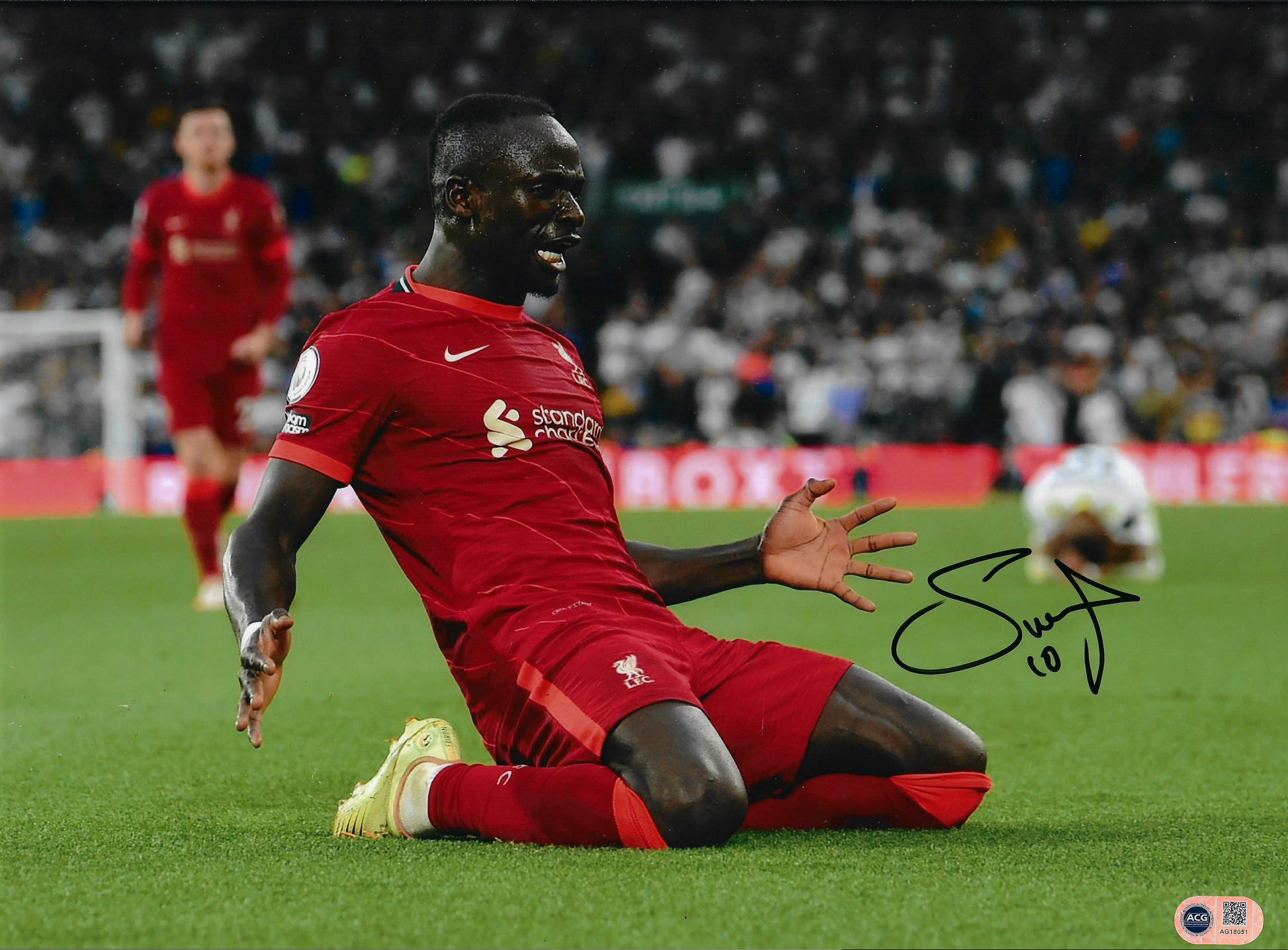 SADIO MANE SIGNED LIVERPOOL FC GOAL CELEBRATION 16x12 PHOTO (ACG CERT AG18051)-1