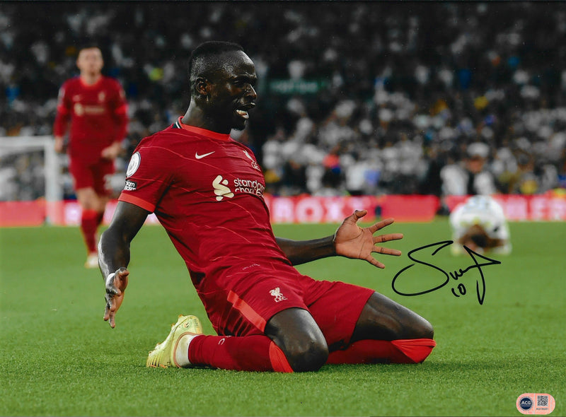 SADIO MANE SIGNED LIVERPOOL FC GOAL CELEBRATION 16x12 PHOTO (ACG CERT AG18051)-1