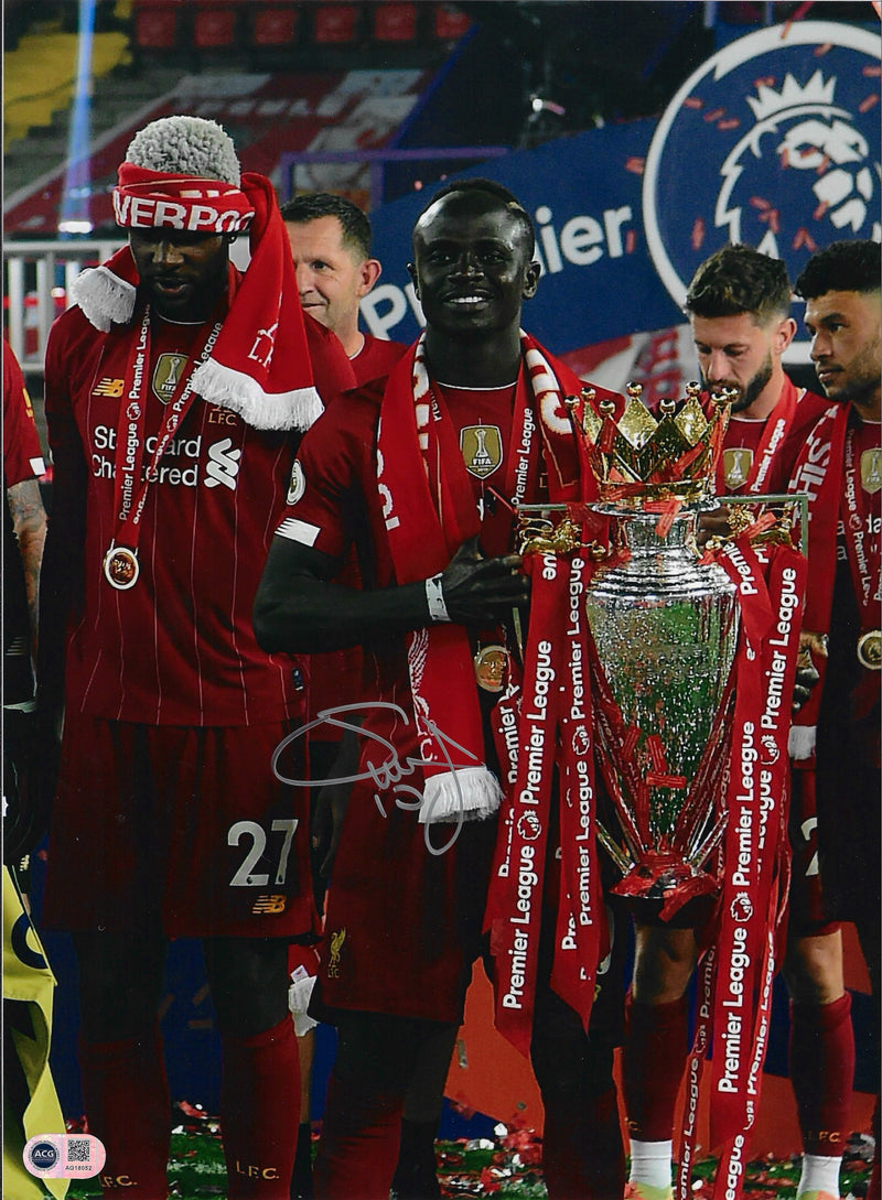 SADIO MANE SIGNED LIVERPOOL FC PREMIER LEAGUE WIN 16x12 PHOTO (ACG CERT AG18052)-1
