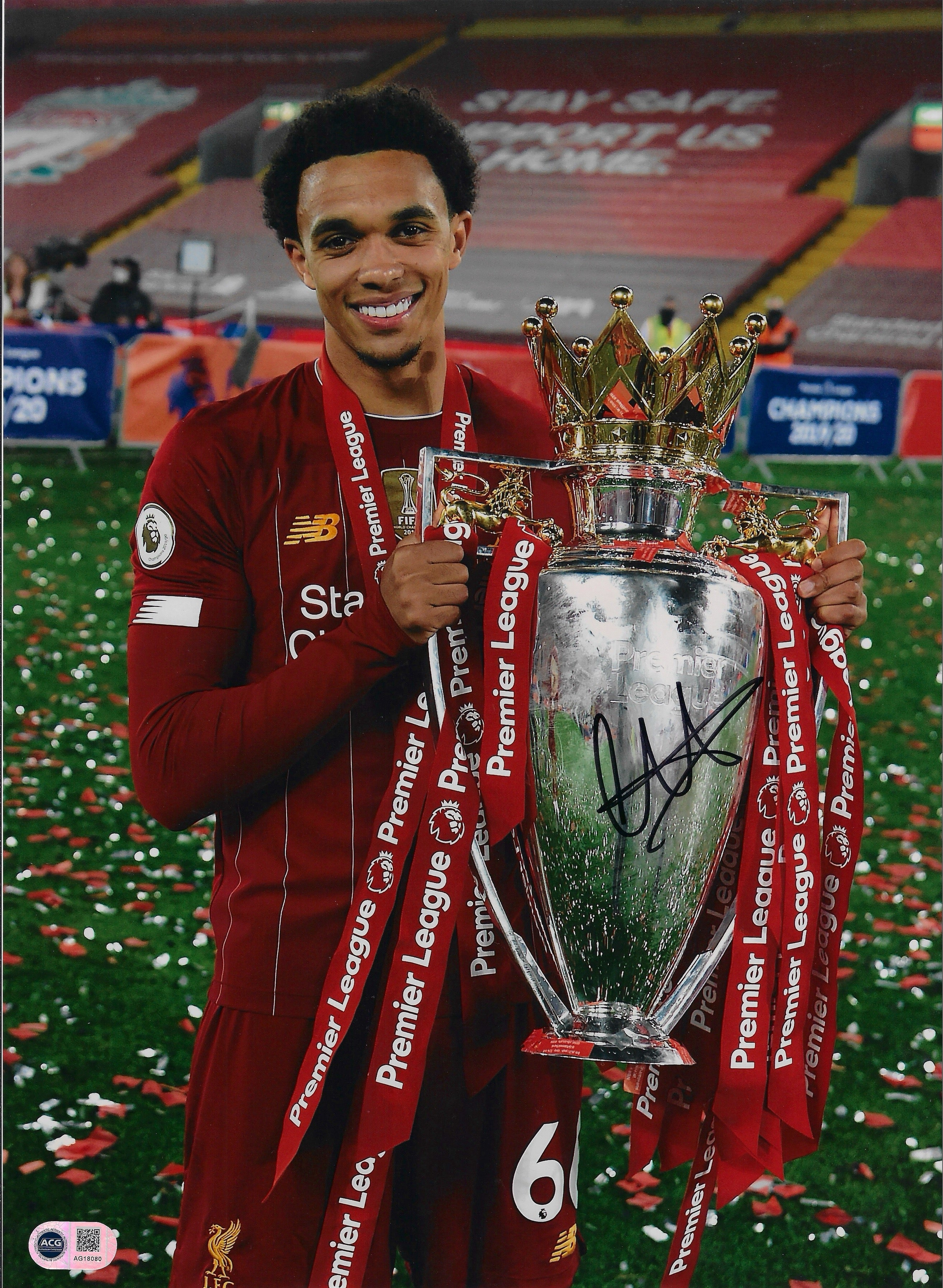 TRENT ALEXANDER ARNOLD SIGNED 16x12 PREM WINNERS PHOTO (ACG CERT AG18080)