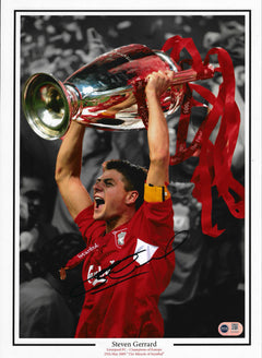 STEVEN GERRARD SIGNED LIVERPOOL ISTANBUL 05 16X12 PHOTO (ACG CERT AG18097)-1