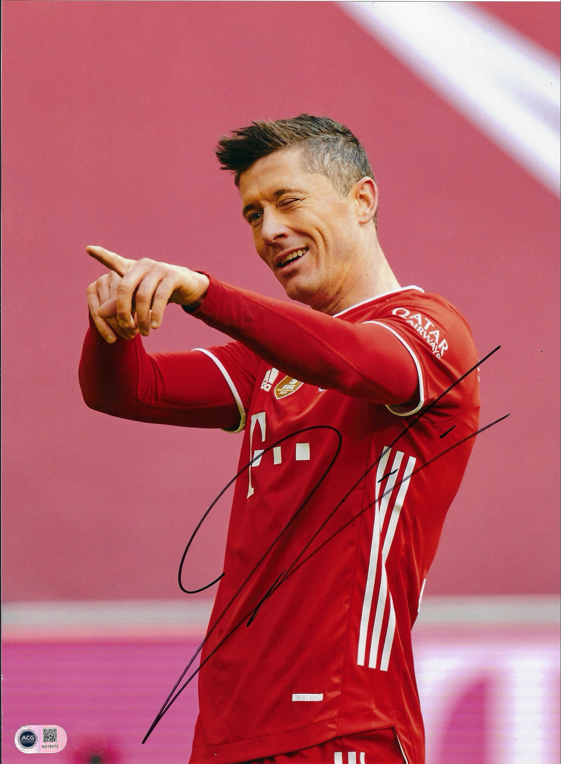 ROBERT LEWANDOWSKI SIGNED FC BAYERN MUNCHEN 16x12 PHOTO (ACG CERT AG18072)-1