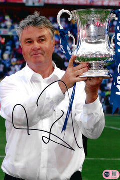 GUUS HIDDINK SIGNED 12X8 CHELSEA MANAGER PHOTO (ACG CERT AG18121)-1