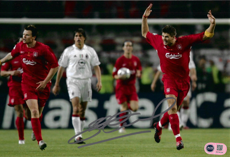 STEVEN GERRARD SIGNED LIVERPOOL FC LEGEND 12x8 PHOTO (ACG CERT AG18124)-1