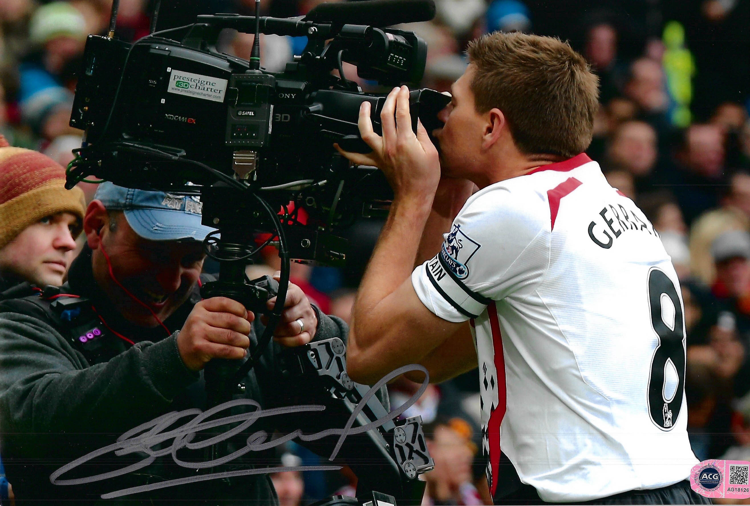 STEVEN GERRARD SIGNED LIVERPOOL FC LEGEND 12x8 PHOTO (ACG CERT AG18126)