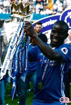 NGOLO KANTE SIGNED CHELSEA FC EPL WINNER 12x8 PHOTO (ACG CERT AG18111)-1