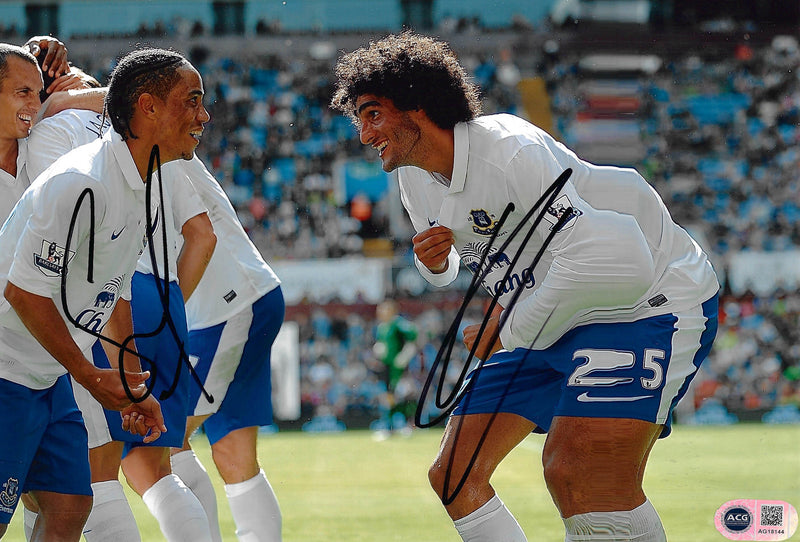 STEVEN PIENAAR & MAROUANE FELLAINI SIGNED EVERTON FC 12X8 PHOTO (ACG CERT AG18144)-1