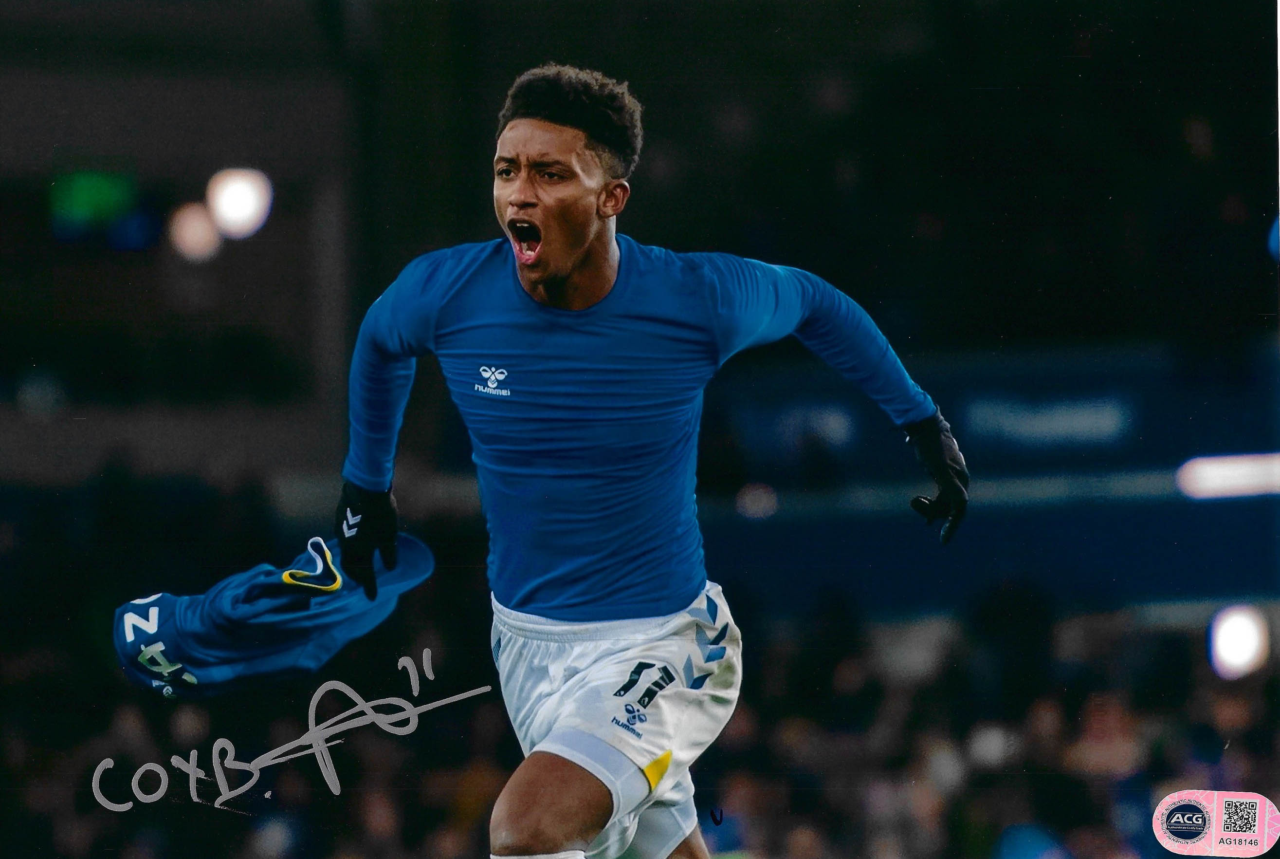 DEMARAI GRAY SIGNED EVERTON FC 12X8 PHOTO (ACG CERT AG18146)