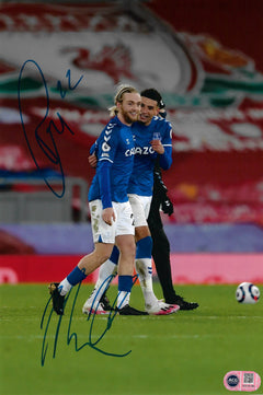 BEN GODFREY & TOM DAVIES SIGNED 12x8 ANFIELD WIN (ACG CERT AG18149)-1