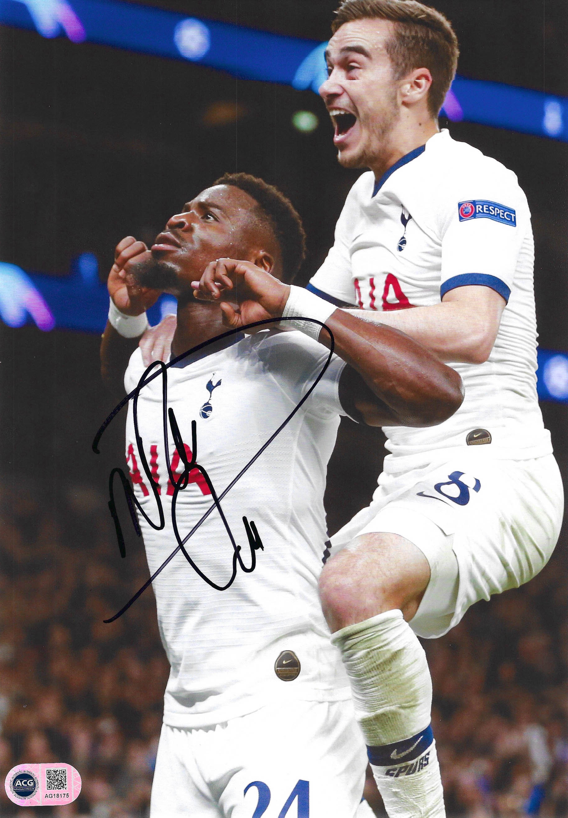 SERGE AURIER SIGNED 12X8 TOTTENHAM HOTSPUR PHOTOGRAPH (ACG CERT AG18175)