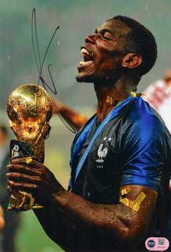 PAUL POGBA SIGNED 12X8 FRANCE 2018 WORLD CUP WIN PHOTO (ACG CERT AG18163)-1