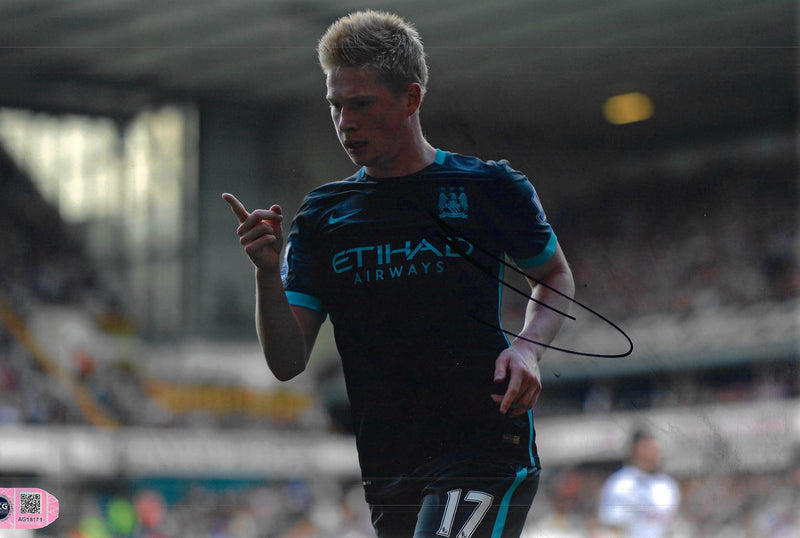 KEVIN DE BRUYNE SIGNED MANCHESTER CITY 12X8 PHOTO (ACG CERT AG18171)-1