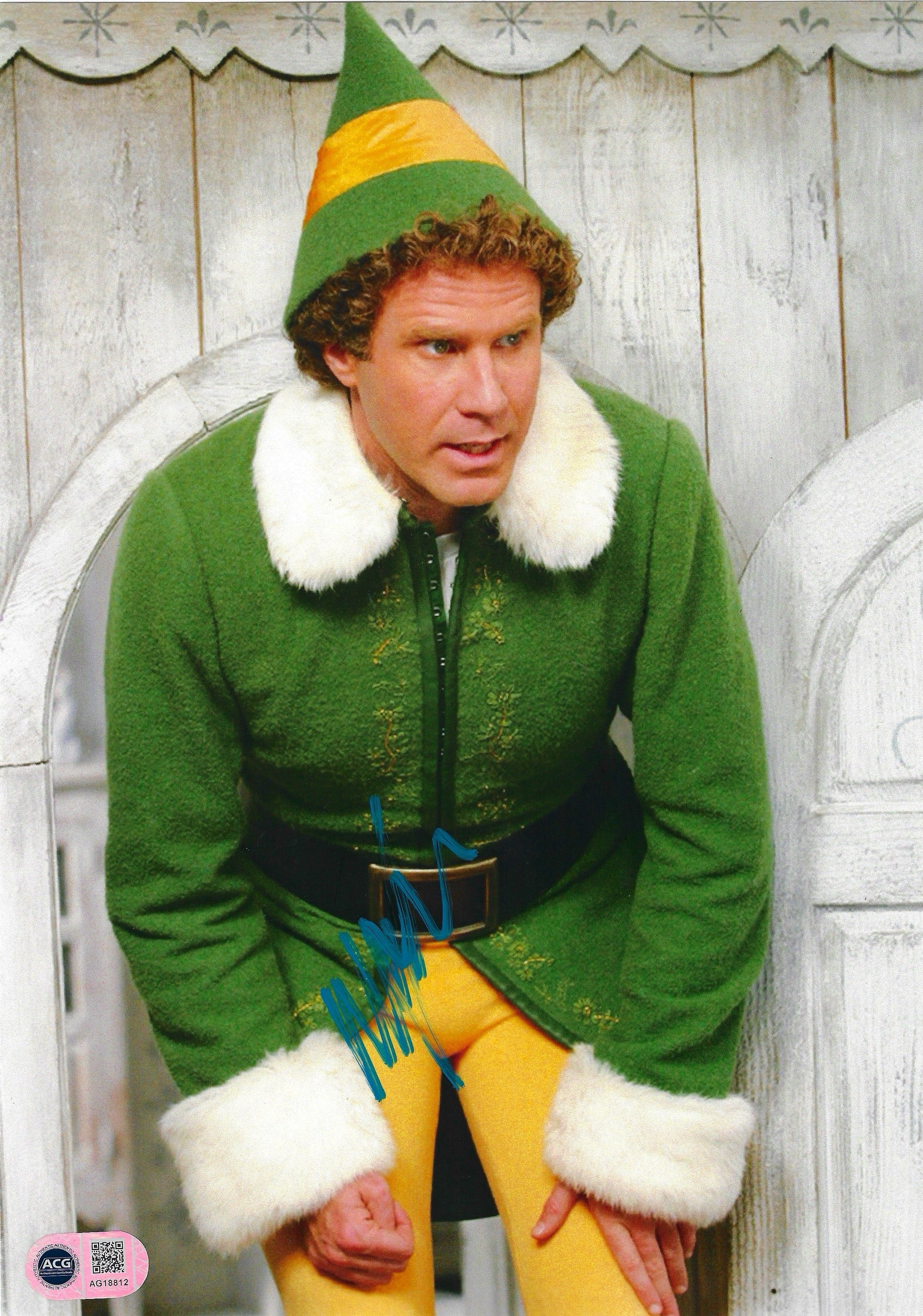 WILL FERRELL SIGNED ELF BUDDY SIGNED 12x8 PHOTO (ACG CERT AG18812)-1