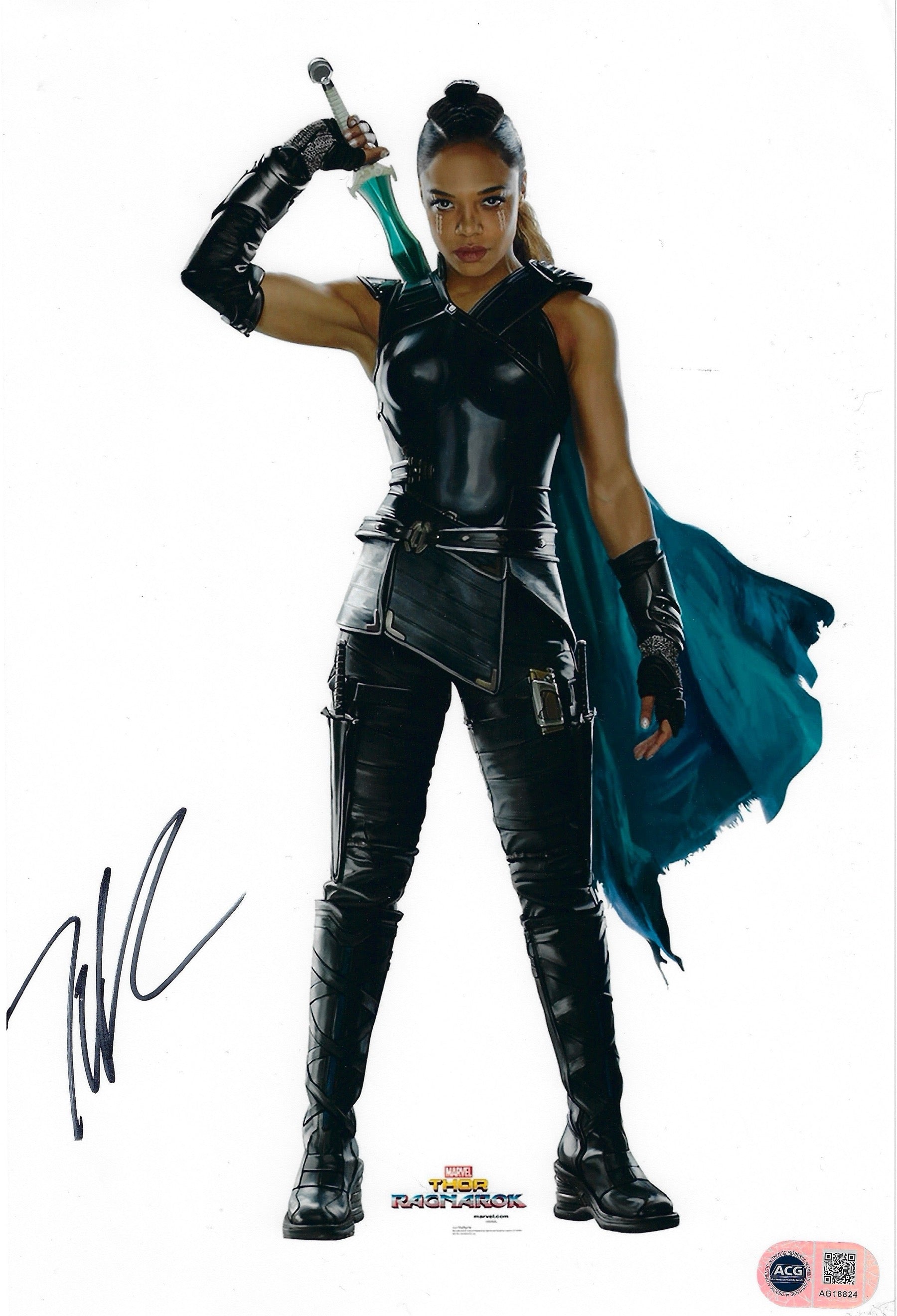 TESSA THOMPSON SIGNED VALKYRIE THOR RAGNAROK 12x8 PHOTO (ACG CERT AG18824)-1