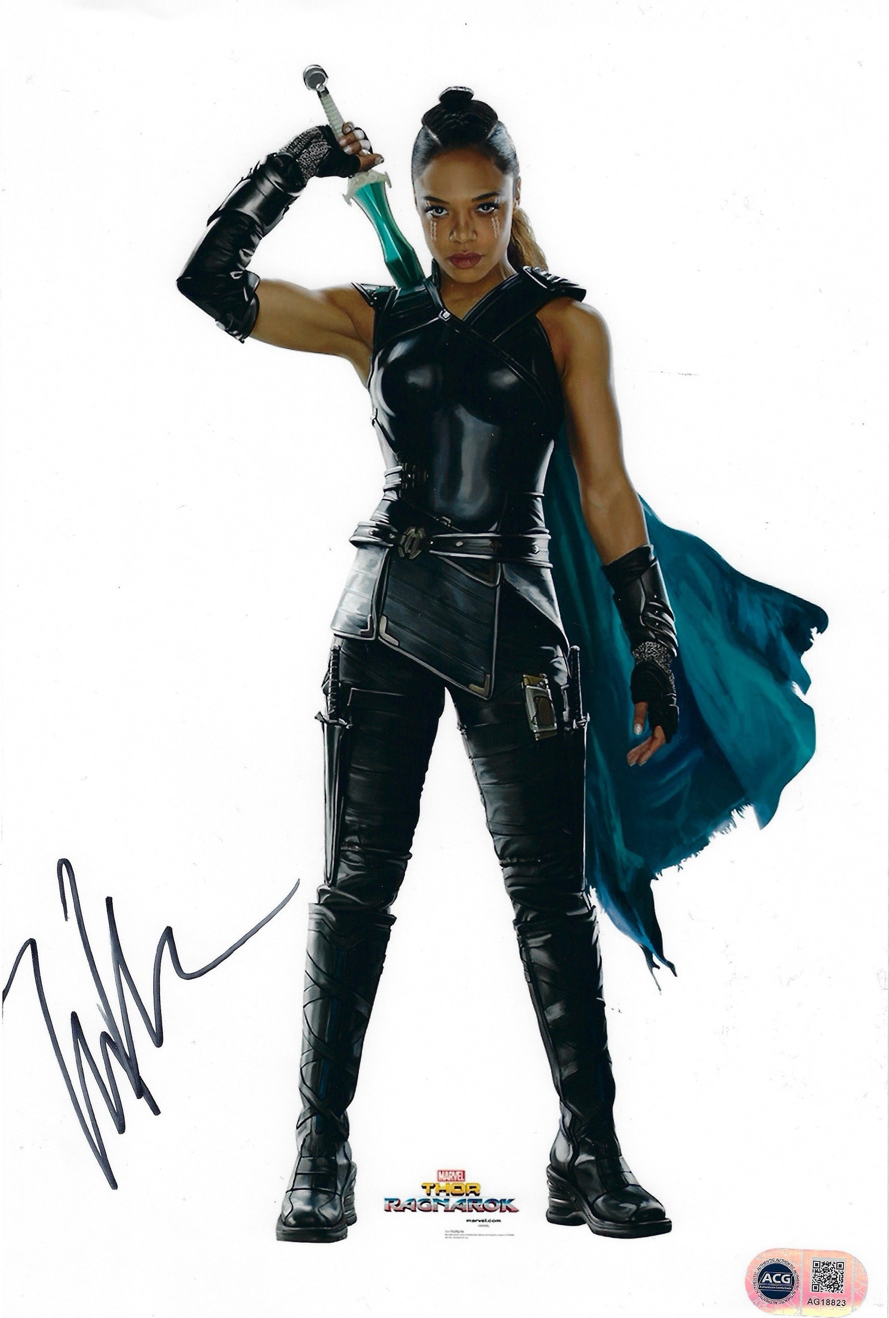 TESSA THOMPSON SIGNED VALKYRIE THOR RAGNAROK 12x8 PHOTO (ACG CERT AG18823)-1