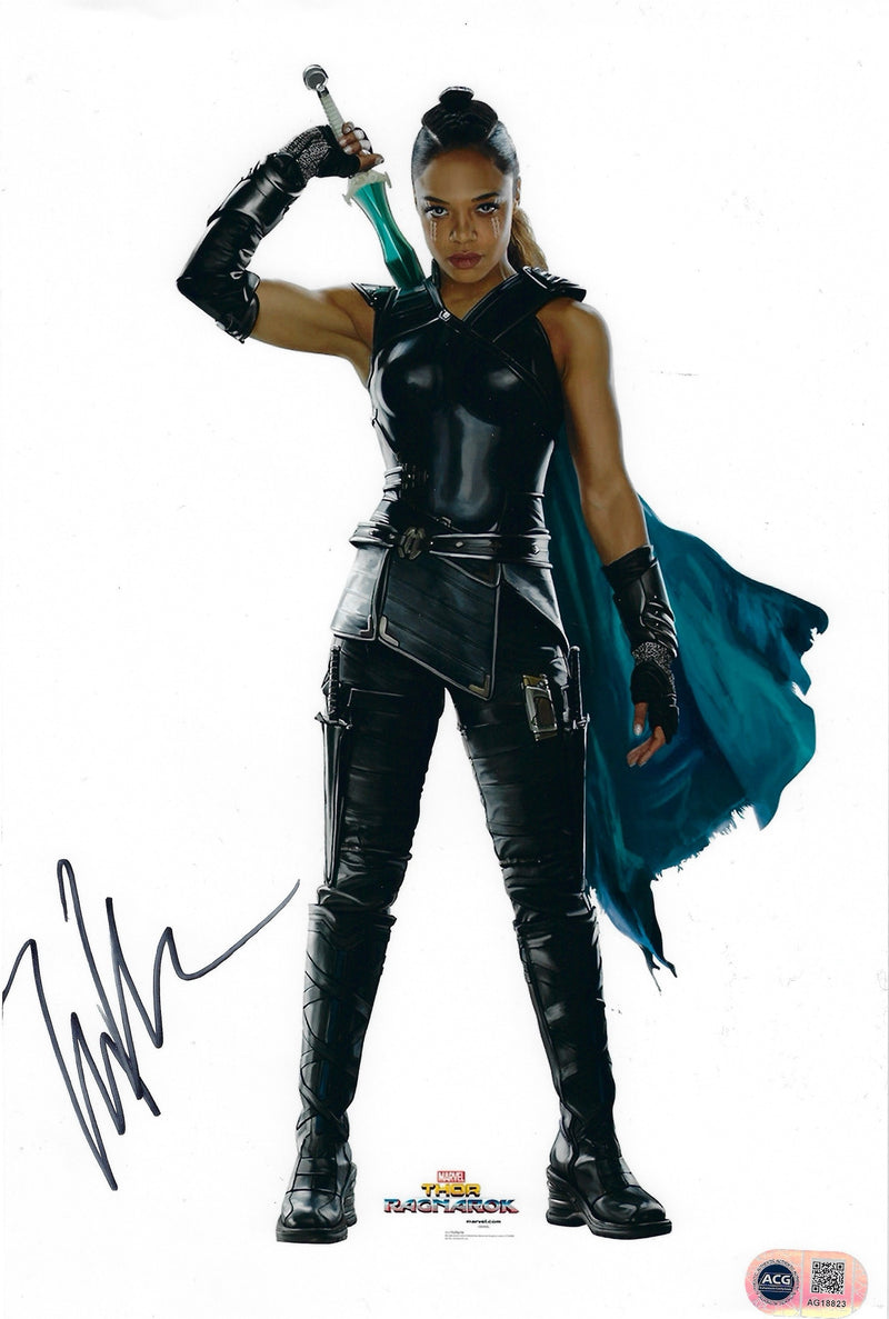TESSA THOMPSON SIGNED VALKYRIE THOR RAGNAROK 12x8 PHOTO (ACG CERT AG18823)-1