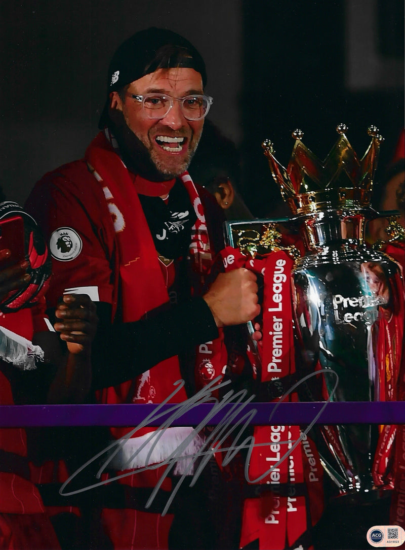 JURGEN KLOPP SIGNED LIVERPOOL FC PREMIER LEAGUE WIN 16x12 PHOTO (ACG CERT AG19023)-1