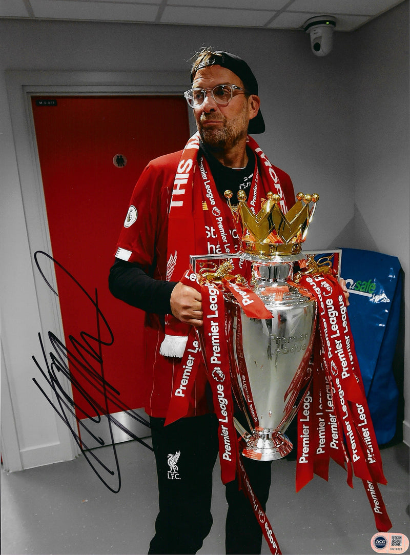 JURGEN KLOPP SIGNED LIVERPOOL FC CHAMPIONS 19/20 16x12 PHOTO (ACG CERT AG19025)-1
