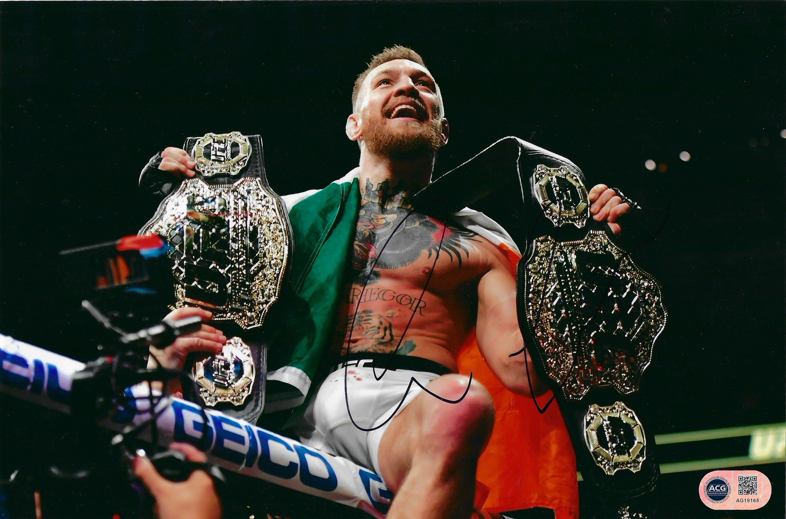 CONOR MCGREGOR SIGNED 12X8 PHOTOGRAPH UFC NOTORIOUS (ACG CERT AG19165)