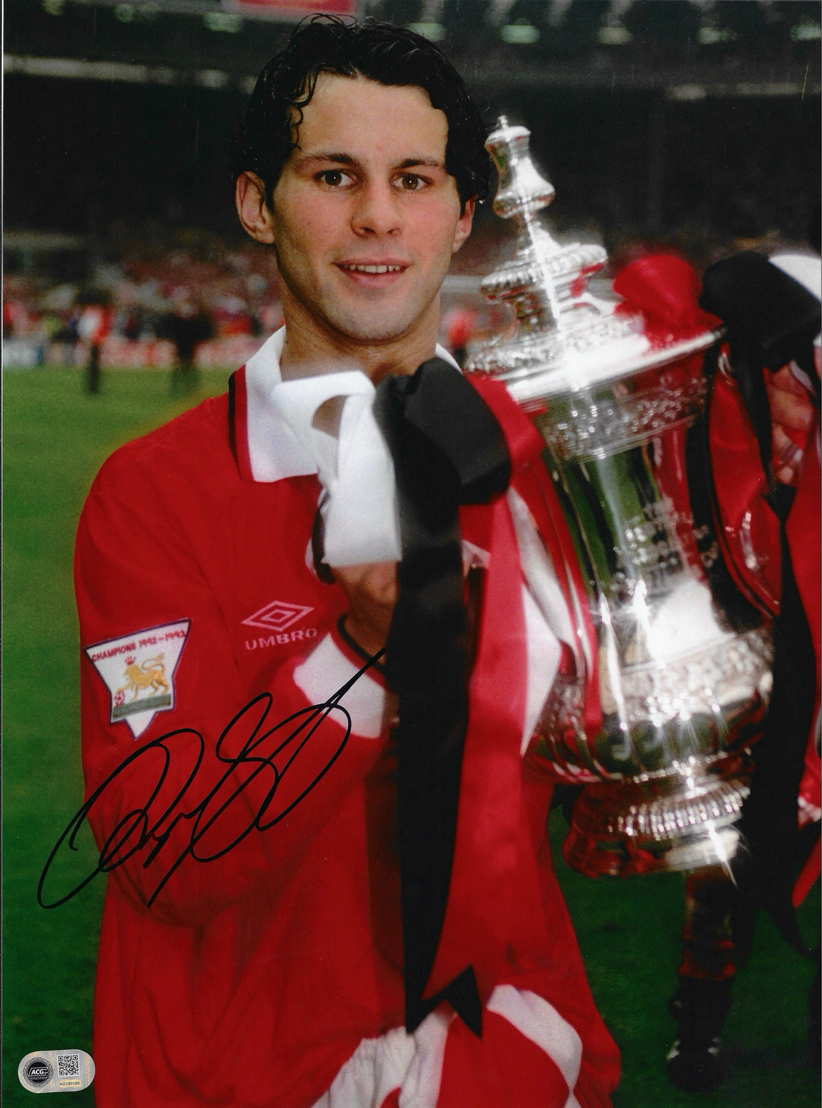 RYAN GIGGS SIGNED MANCHESTER UNITED FA CUP WIN 16x12 PHOTO (ACG CERT AG180185)-1