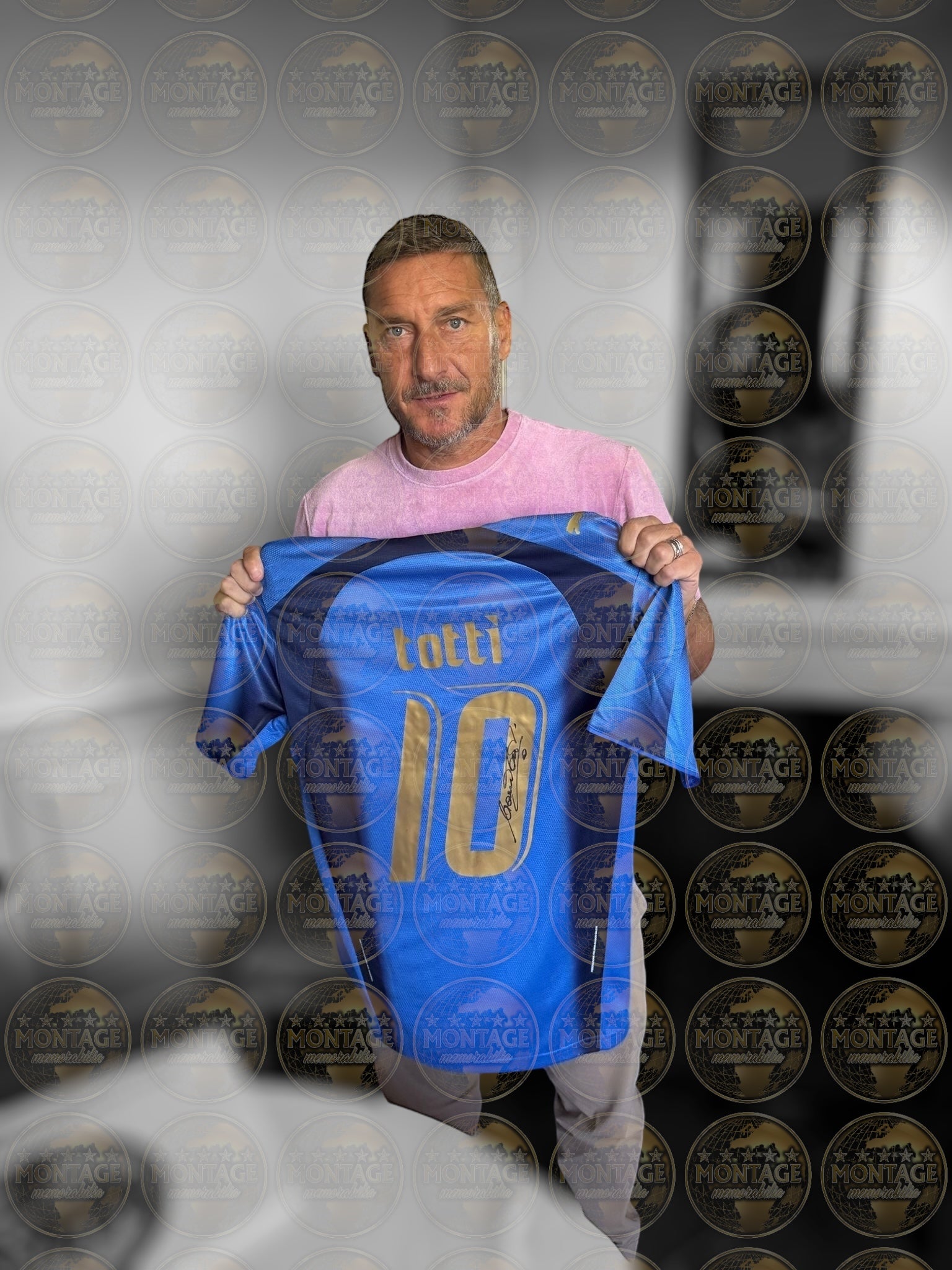 FRANCESCO TOTTI SIGNED & FRAMED ITALY 2006 WORLD CUP WINNERS SHIRT (AC