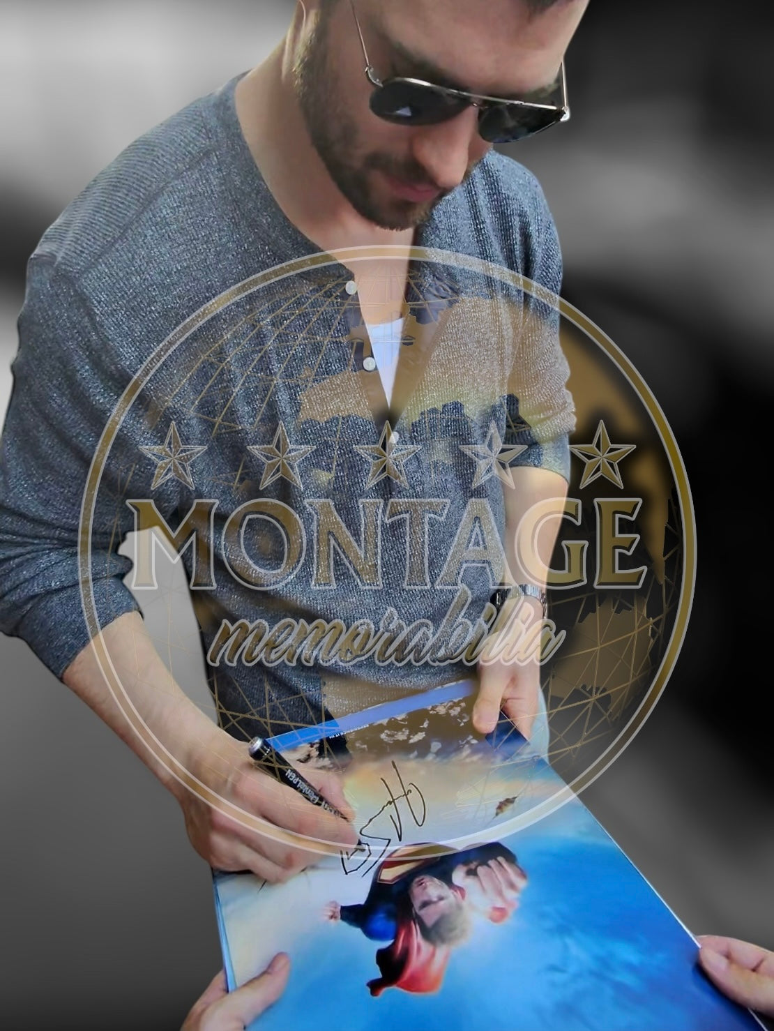 DAVID CORENSWET SIGNED SUPERMAN 16x12 PHOTO (ACG CERT AG16755)