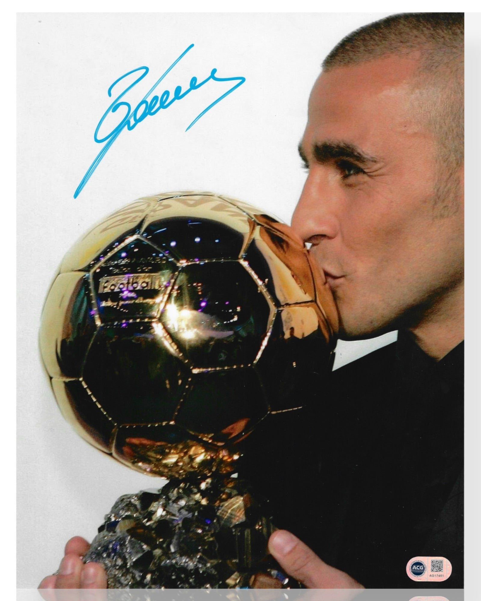 FABIO CANNAVARO SIGNED BALLON D’OR WINNER ITALY LEGEND 14x11 PHOTO (ACG CERT AG17451)