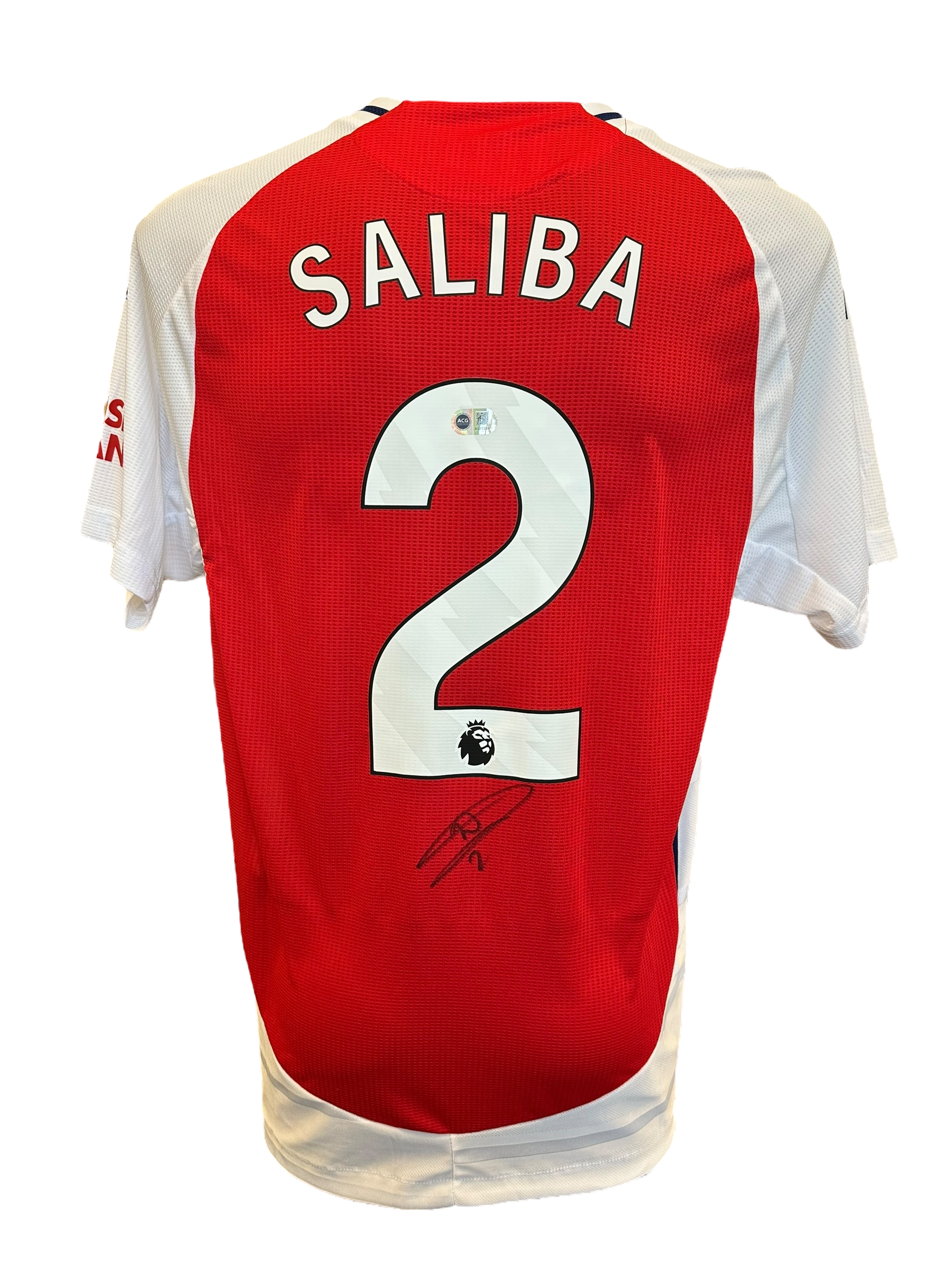 WILLIAM SALIBA SIGNED ARSENAL FC 2024/25 HOME SHIRT (ACG CERT AG17236)-1