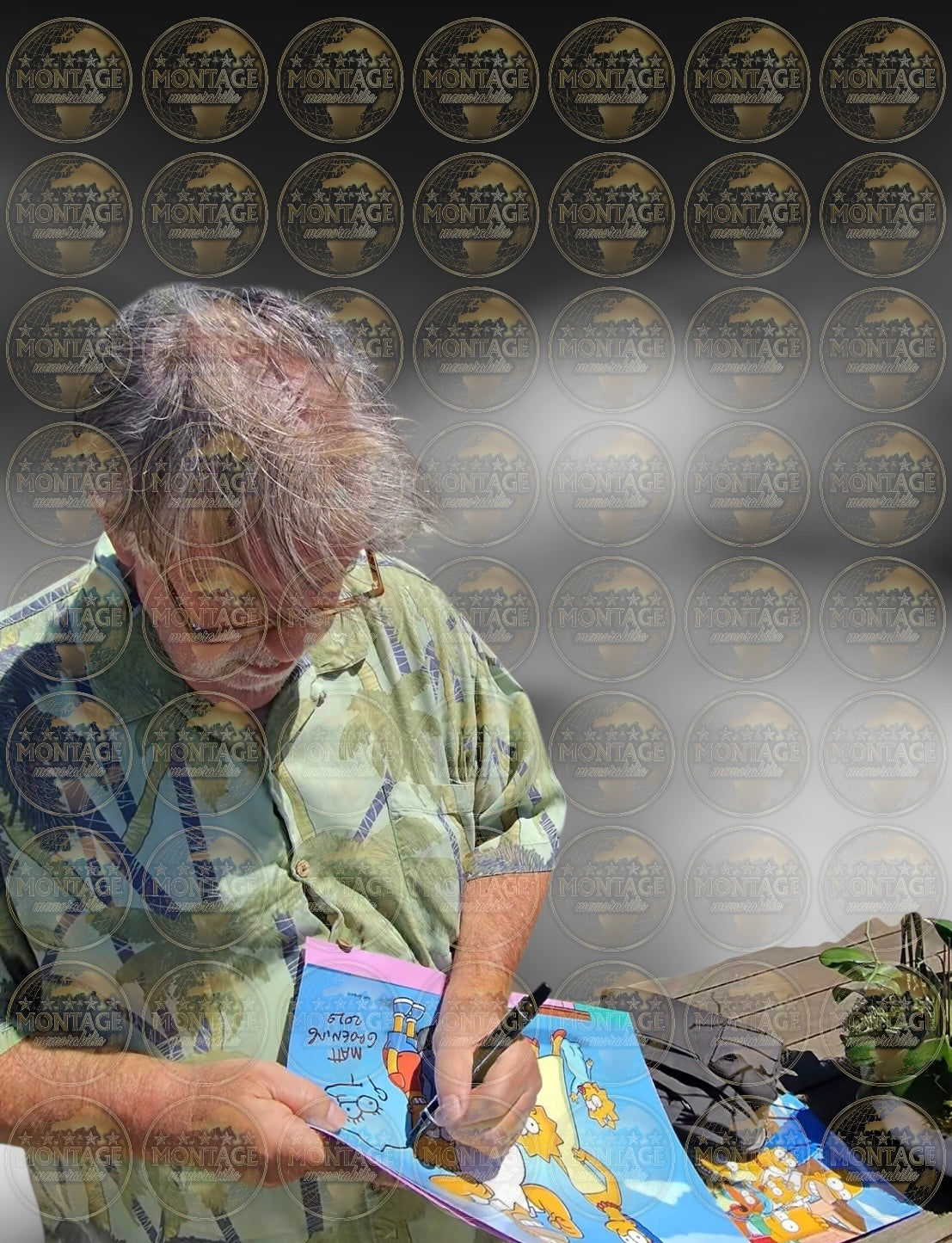 MATT GROENING SIGNED THE SIMPSONS 16x12 PHOTO (ACG CERT AG16600)