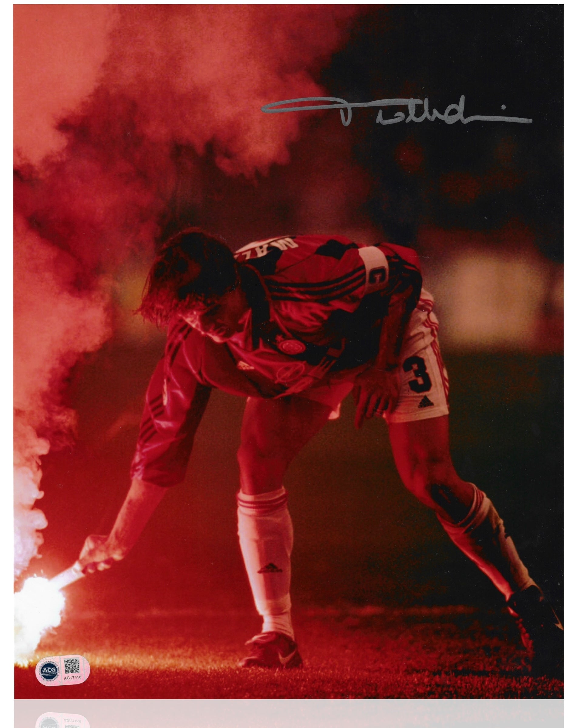 PAOLO MALDINI SIGNED AC MILAN ITALY LEGEND 14x11 PHOTO (ACG CERT AG17416)