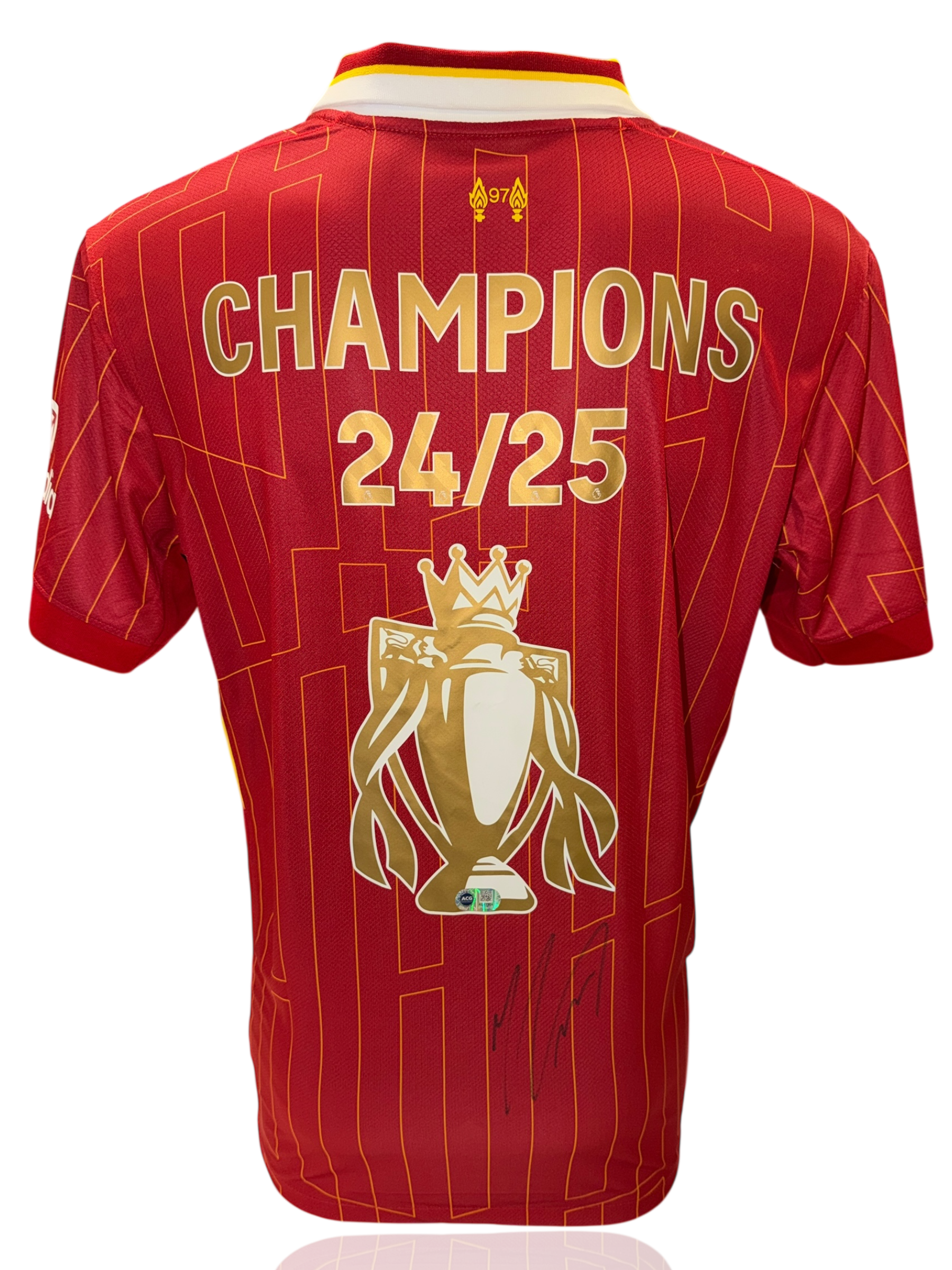 MOHAMED SALAH SIGNED LIVERPOOL FC HOME 2024/25 CHAMPIONS SHIRT (ACG CERT AG17504)-1
